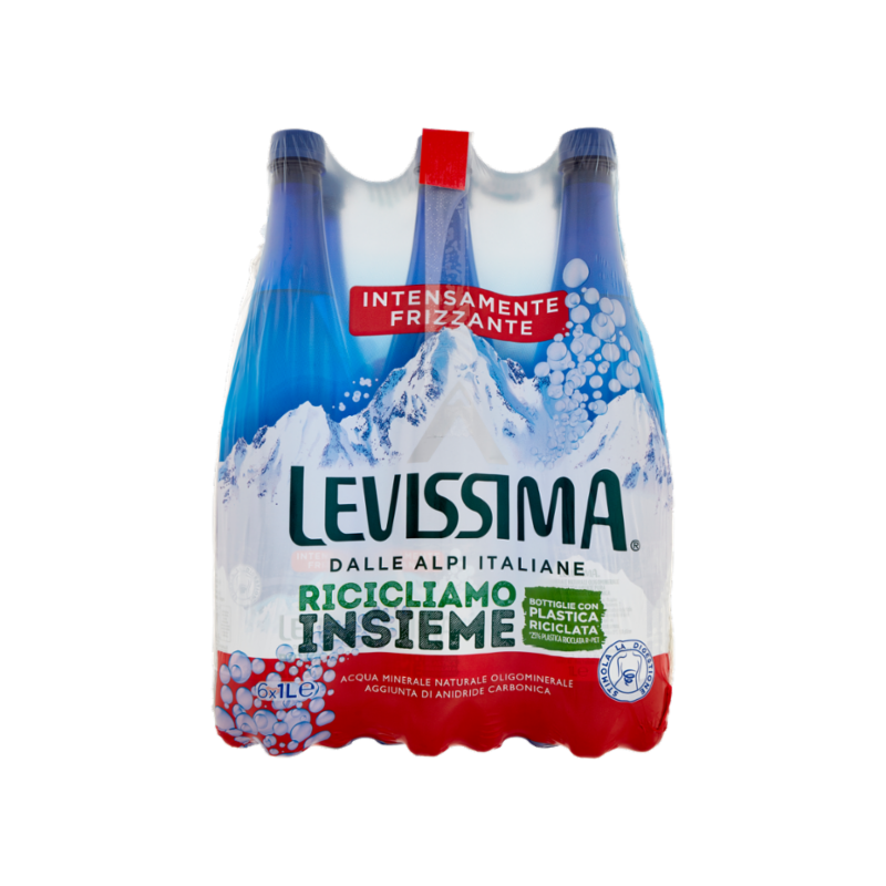 Meta description-Levissima Acqua Intensamente Frizzante 25% RPET 6 X 1 L