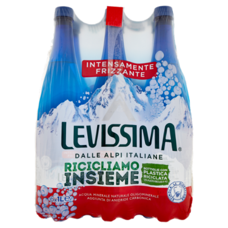 Meta description-Levissima Acqua Intensamente Frizzante 25% RPET 6 X 1 L