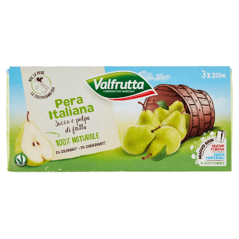 VALFRUTTA SUCCO BRIK 3X200 ML PERA